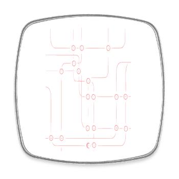 Pinkes Liniengeflecht - Viereckiger Kühlschrankmagnet - Weiß - Vorne
