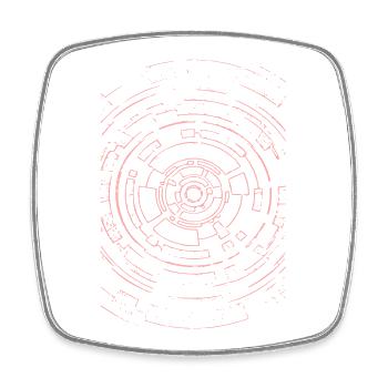 Zirkel der Zukunft – Pinkes Tech Muster - Viereckiger Kühlschrankmagnet - Weiß - Vorne