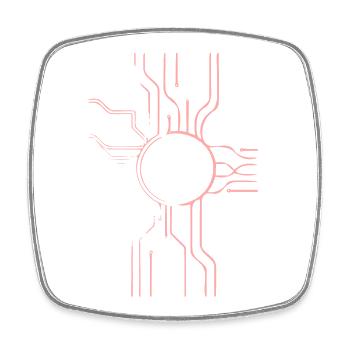CyberSun Netzkreis Design - Viereckiger Kühlschrankmagnet - Weiß - Vorne
