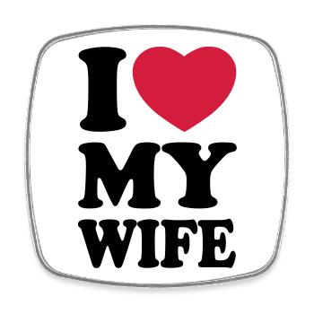 I love my wife - J'aime ma femme - Magnet carré - blanc - Devant