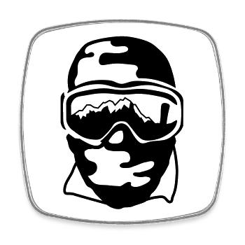 Snowboarder - Viereckiger Kühlschrankmagnet - Weiß - Vorne