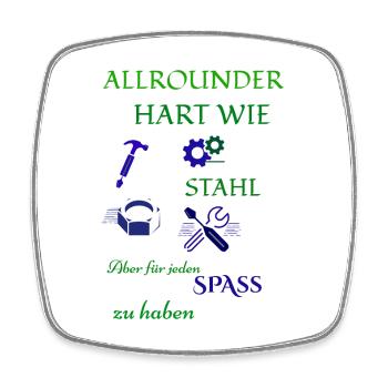 Handwerker Kaffee und Bier - Viereckiger Kühlschrankmagnet - Weiß - Vorne