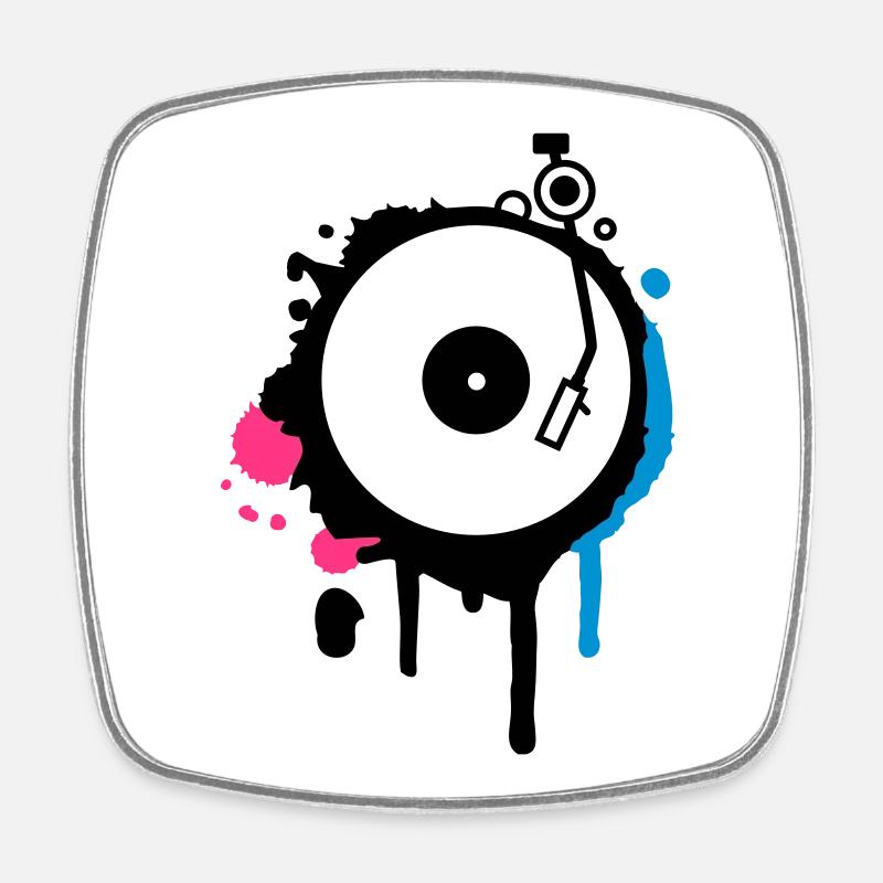 Turntable Graffiti - Square fridge magnet - white