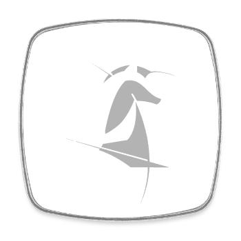Schachpferd abstrakt – Minimal Chess Design - Viereckiger Kühlschrankmagnet - Weiß - Vorne