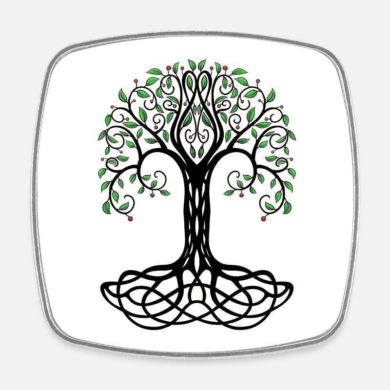 Baum des Lebens - Viereckiger Kühlschrankmagnet - Weiß