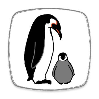 Penguin with baby - Square fridge magnet - white - Front