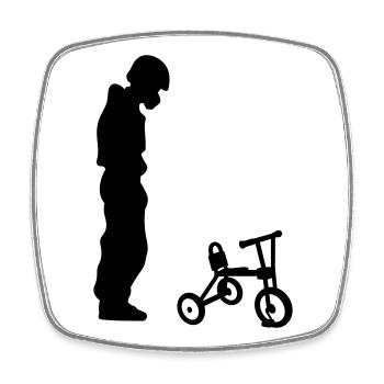 Biker - Viereckiger Kühlschrankmagnet - Weiß - Vorne