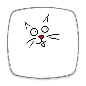 cat - Viereckiger Kühlschrankmagnet - Weiß - Vorne