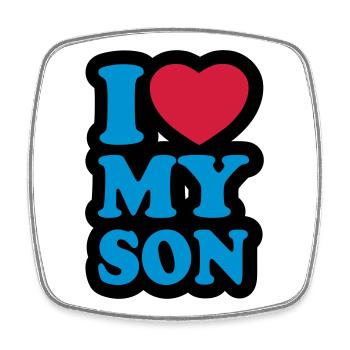 I love my son - Ich liebe meinen Sohn - Viereckiger Kühlschrankmagnet - Weiß - Vorne
