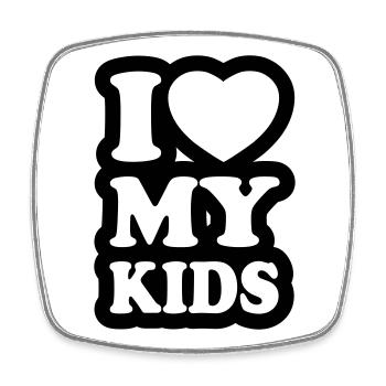 I love my kids - Square fridge magnet - white - Front