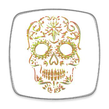 Totenkopf Skull Schädel - Viereckiger Kühlschrankmagnet - Weiß - Vorne