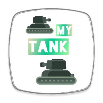 My Tank - Viereckiger Kühlschrankmagnet - Weiß - Vorne