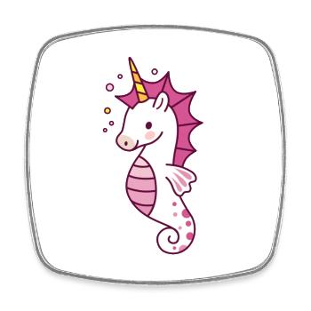 Seahorse Unicorn Fantasy - Square fridge magnet - white - Front