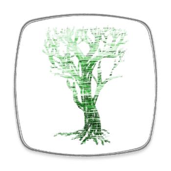 Weltenbaum Natur Grafik - Viereckiger Kühlschrankmagnet - Weiß - Vorne