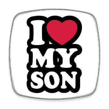 I love my son - J'aime mon fils - Magnet carré - blanc - Devant