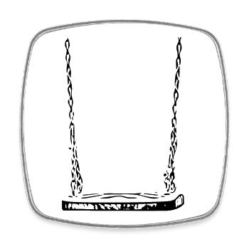 swing - Magnet carré - blanc - Devant