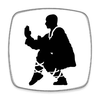 Kung fu Shaolin - Square fridge magnet - white - Front