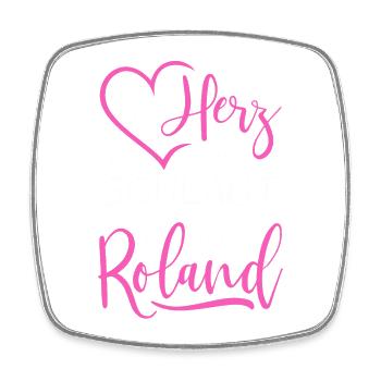 Mein Herz schlägt für Roland - Viereckiger Kühlschrankmagnet - Weiß - Vorne