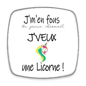 Fête Anniversaire Licorne Colorée - Magnet carré - blanc - Devant