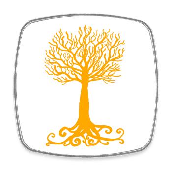 gelber Baum - Viereckiger Kühlschrankmagnet - Weiß - Vorne