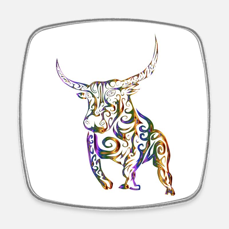 bull - Square fridge magnet - white
