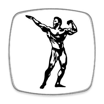 Bodybuilding - Square fridge magnet - white - Front