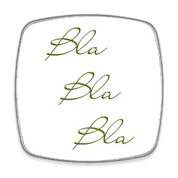 Bla Bla Dreifach Grüner Script - Viereckiger Kühlschrankmagnet - Weiß - Vorne