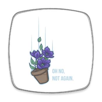 Thoughts of a falling bowl of petunias - Viereckiger Kühlschrankmagnet - Weiß - Vorne