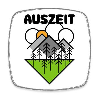 auszeit natur camp camper camping Landschaft icon - Viereckiger Kühlschrankmagnet - Weiß - Vorne