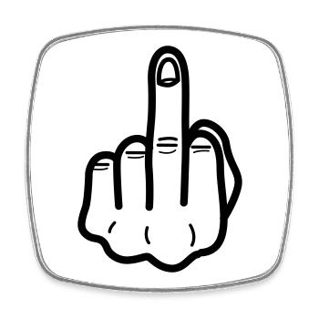 middlefinger Mittelfinger - Viereckiger Kühlschrankmagnet - Weiß - Vorne