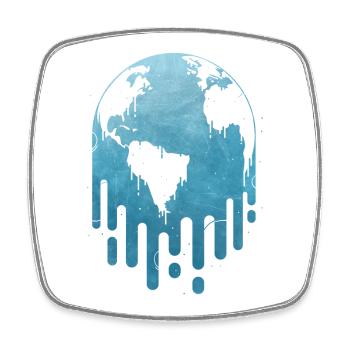Melting - Viereckiger Kühlschrankmagnet - Weiß - Vorne