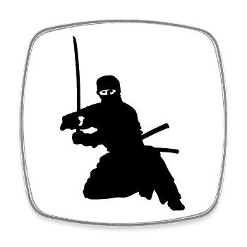 ninja - Square fridge magnet - white - Front