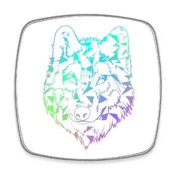 wolf - Square fridge magnet - white - Front