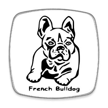 Französische Bulldogge french bulldog - Viereckiger Kühlschrankmagnet - Weiß - Vorne