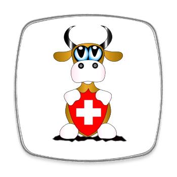 Kuh Schweiz - Viereckiger Kühlschrankmagnet - Weiß - Vorne