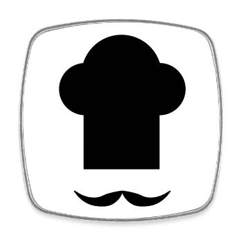 Cuisine - Magnet carré - blanc - Devant