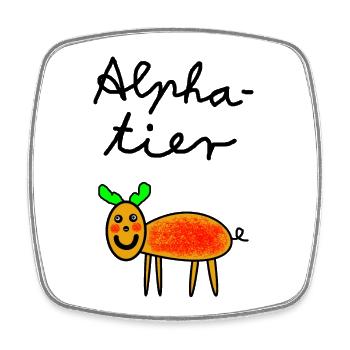 Alphatier - Viereckiger Kühlschrankmagnet - Weiß - Vorne