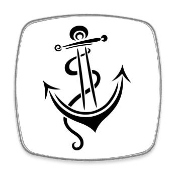 Anchor Tattoo Ahoi Captain Athlete - Square fridge magnet - white - Front