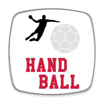 Handball - Square fridge magnet - white - Front
