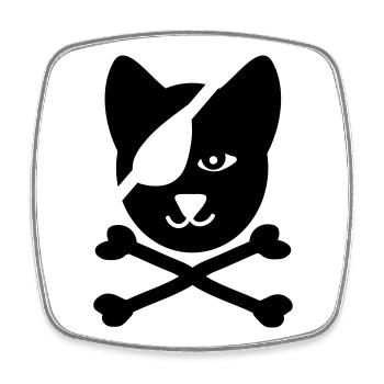 pirate - Magnet carré - blanc - Devant