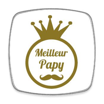 Meilleur Papy - Magnet carré - blanc - Devant