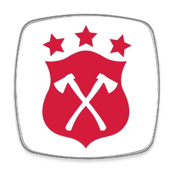 Lumberjack / Holzfäller / Bûcheron - Magnet carré - blanc - Devant