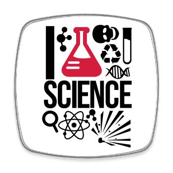 science - Square fridge magnet - white - Front