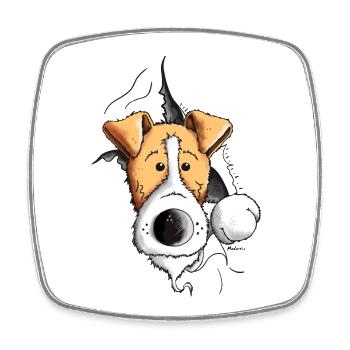 Finn der Foxterrier - Viereckiger Kühlschrankmagnet - Weiß - Vorne