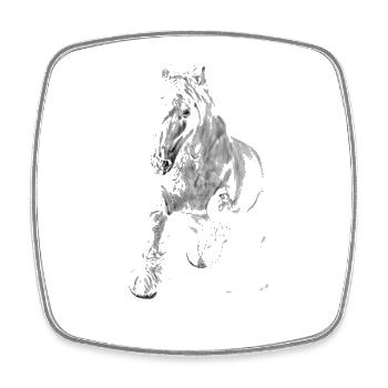 Horse - Square fridge magnet - white - Front