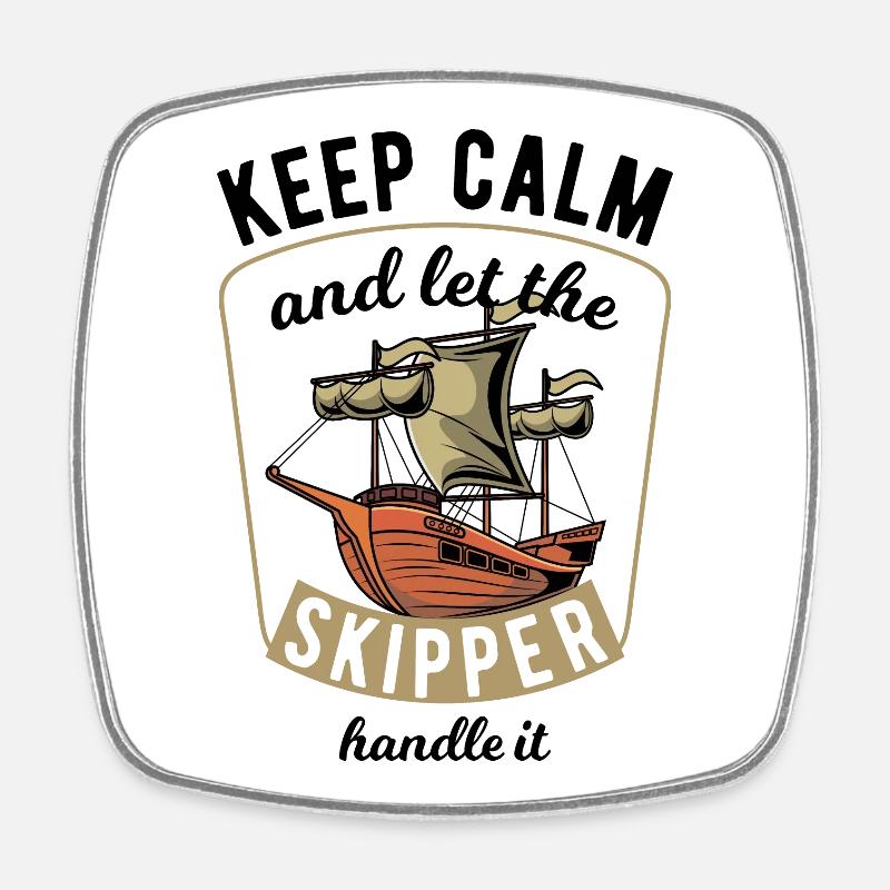 Keep Calm Sailing - Viereckiger Kühlschrankmagnet - Weiß