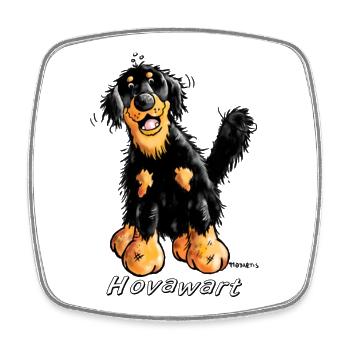 Mignon Hovawart Chien - Magnet carré - blanc - Devant