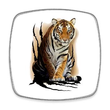 Tiger im Dschungel - Viereckiger Kühlschrankmagnet - Weiß - Vorne