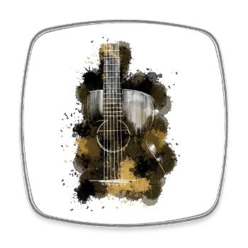 Guitar - Square fridge magnet - white - Front
