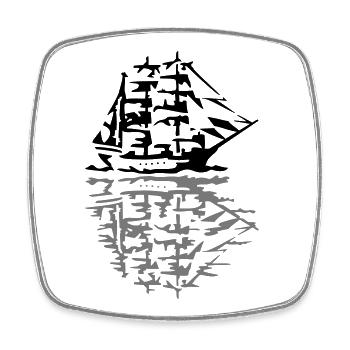 Segelschiff Schiff Seefahrt - Viereckiger Kühlschrankmagnet - Weiß - Vorne